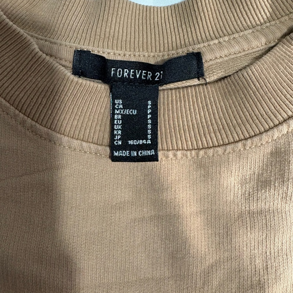 Forever 21 Brown Crewneck Sweater with Yellow Lettering - Picture 3 of 3